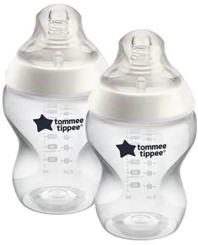 Комплект бебешки шишета Tommee Tippee Easi Vent - 260 ml, с биберон 1 капка, 2 броя - 1