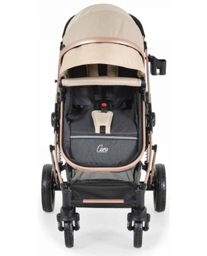 Комбинирана бебешка количка Moni - Ciara, бежова с черно - 3
