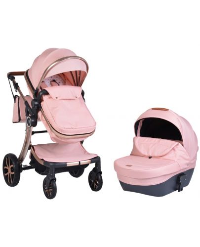 Комбинирана детска количка 2 в 1 Moni - Polly, розова - 1