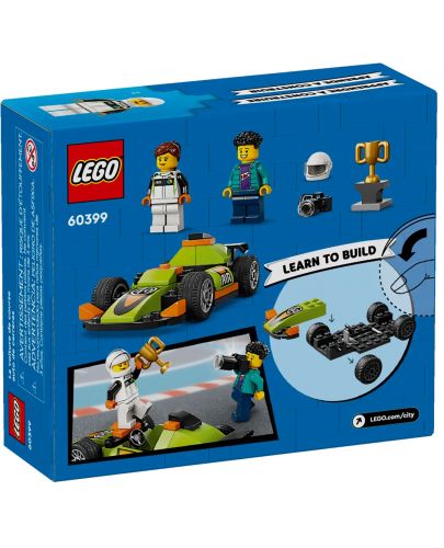 Конструктор LEGO City Great Vehicles - Зелен състезателен автомобил(60399) - 2