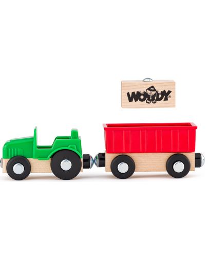 Комплект Woody - Градски машини за дървено влакче, 12 части - 4