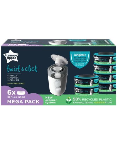 Комплект касети за хигиенен кош Tommee Tippee - Twist & click, 6 броя - 3