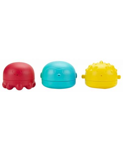 Комплект от 3 броя играчки за баня за изстискване Ubbi  - 1