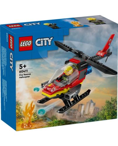 Конструктор LEGO City - Пожарен спасителен хеликоптер (60411) - 1