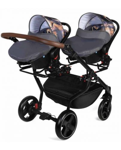 Комбинирана количка за близнаци 3в1 Dorjan - Quick Twin, тъмносива - 3