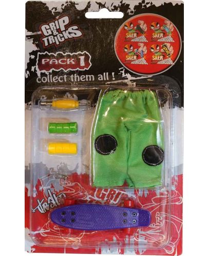 Комплект играчки за пръсти Grip&Trick - Penny Board, лилав - 1