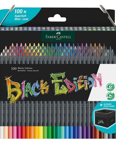 Комплект моливи Faber-Castell Black Edition - 100 цвята - 1