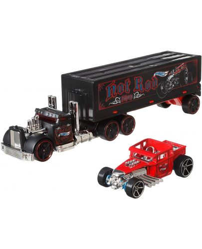 Комплект Mattel Hot Wheels Super Rigs - Камион и кола, асортимент - 8