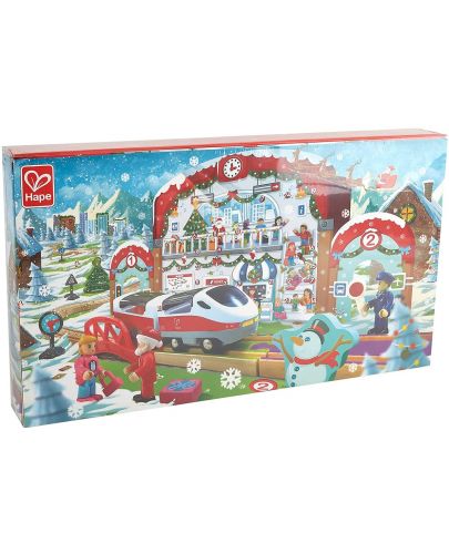 Коледен календар Hape - Коледна гара, с дървени играчки - 6