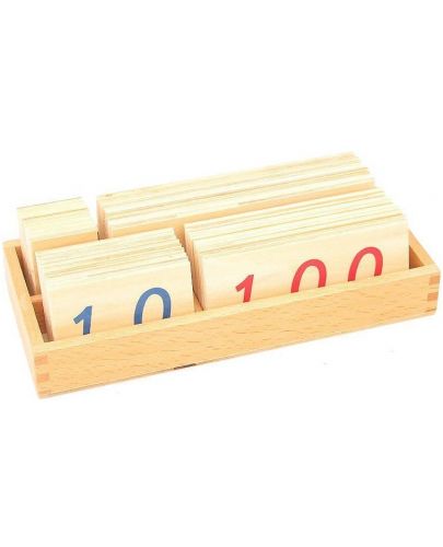 Комплект дървени плочки Smart Baby - С числа от 1 до 9000, голям - 1