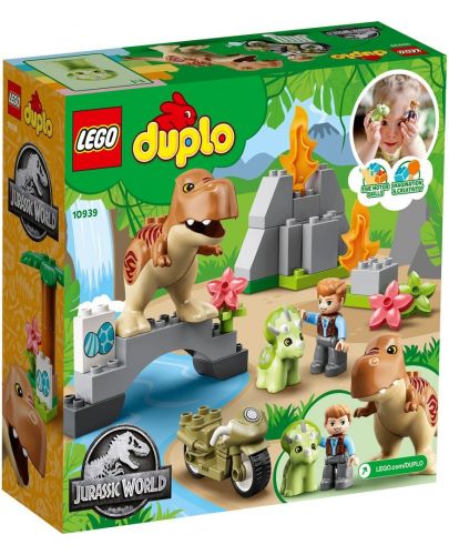 Конструктор Lego Duplo Jurassic World - Бягство на тиранозавър рекс и трицератопс (10939) - 2
