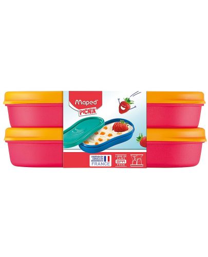 Комплект кутии за храна Maped Concept Kids - Червена, 150 ml, 2 броя - 2