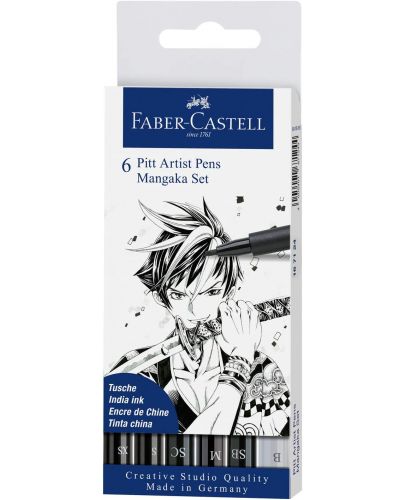 Комплект за манга Faber-Castell Pitt Artist - Mangaka, 6 броя  - 1