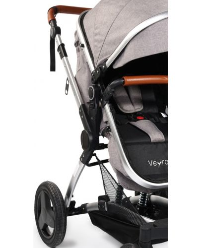 Комбинирана детска количка Moni - Veyron, светлосива - 4