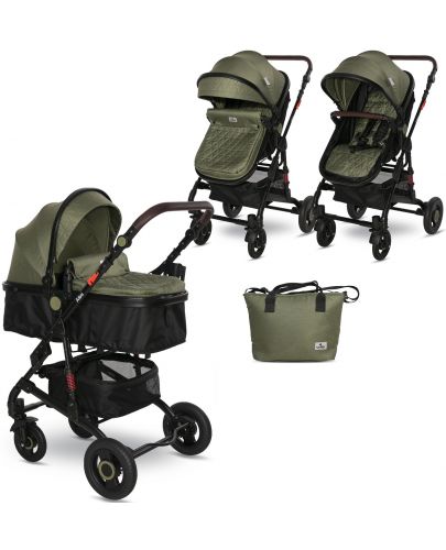 Комбинирана детска количка Lorelli - Alba Premium Set, Loden Green - 1