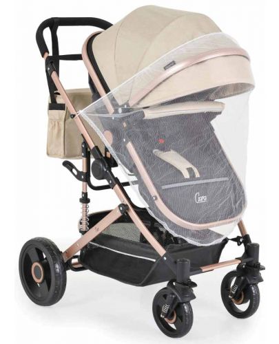 Комбинирана бебешка количка Moni - Ciara, бежова с черно - 6