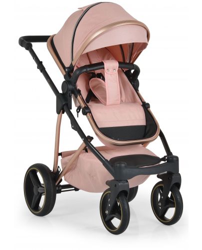 Комбинирана бебешка количка 3 в 1 Moni - Florence, розова - 5