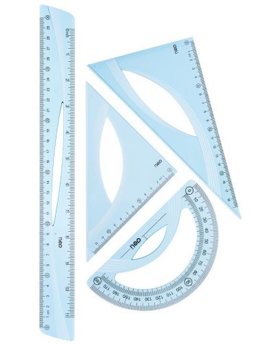 Комплект за чертане Deli Woove - EH13, 4 части, с линия 30 cm - 1