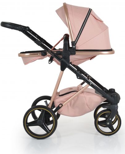 Комбинирана бебешка количка 3 в 1 Moni - Florence, розова - 8