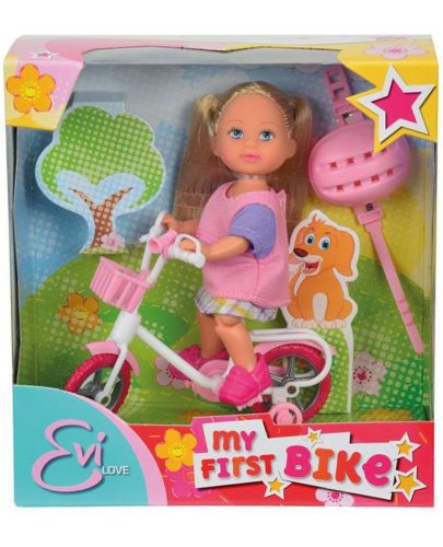 Комплект Simba Toys Evi Love - Еви, с бяло колело и розова шапка - 2