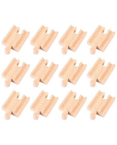 Комплект дървени релси Bigjigs - Мъжки/женски, 12 броя - 1