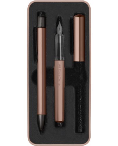 Комплект химикалка и писалка Faber-Castell Hexo - Бронзов цвят - 1
