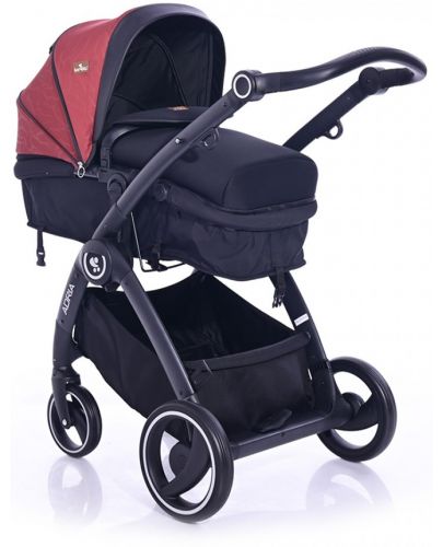 Комбинирана детска количка Lorelli - Adria, Black and Red - 2