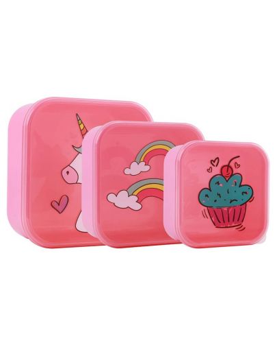 Комплект кутии за храна I-Total Unicorn - 3 броя - 1