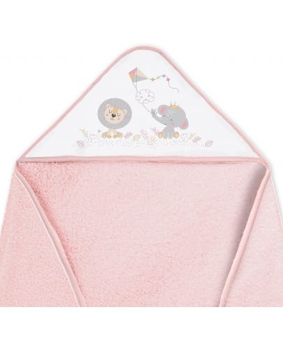 Комплект бебешка хавлия с лигавник Interbaby - Cachirulo Pink, 100 x 100 cm - 2