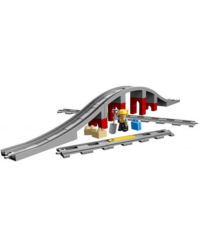 Конструктор LEGO Duplo - Мост и релси за влак (10872) - 3