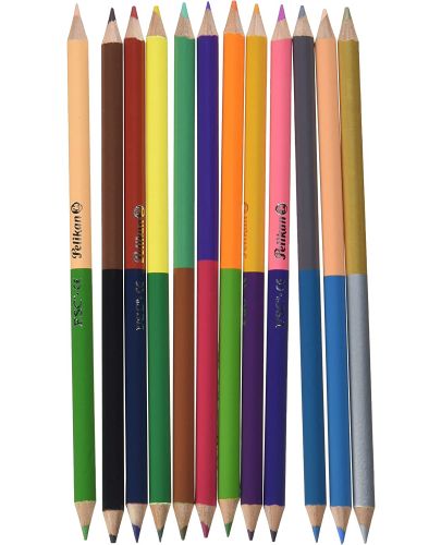 Комплект двуцветни моливи Pelikan - 24 цвята, кръгли - 3