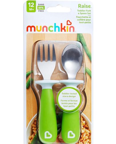 Комплект прибори за хранене Munchkin 2 броя, зелени - 3
