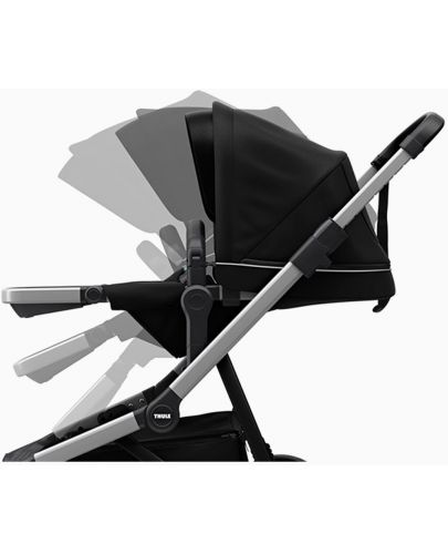 Комбинирана бебешка количка 2 в 1 Thule - Sleek, Midnight Black Aluminum - 6