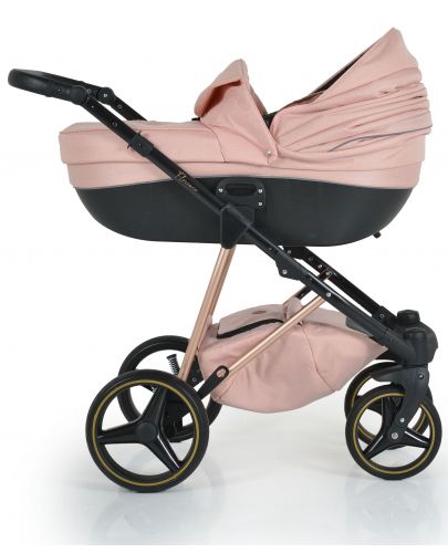 Комбинирана бебешка количка 3 в 1 Moni - Florence, розова - 10