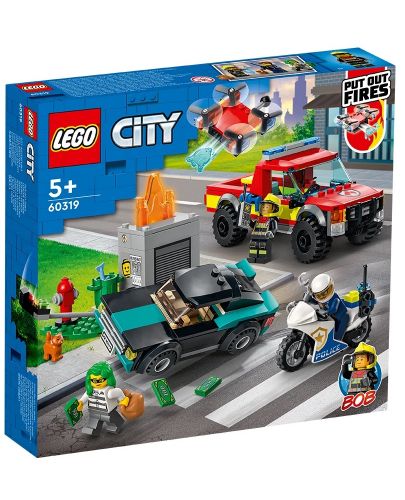 Конструктор Lego City - Спасение при пожар и полицейско преследване (60319) - 1