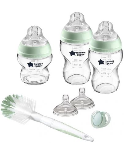 Комплект стъклени шишета за новородено Tommee Tippee Easi-Vent - С четка - 2