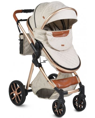 Комбинирана детска количка Moni - Alma, бежова - 1