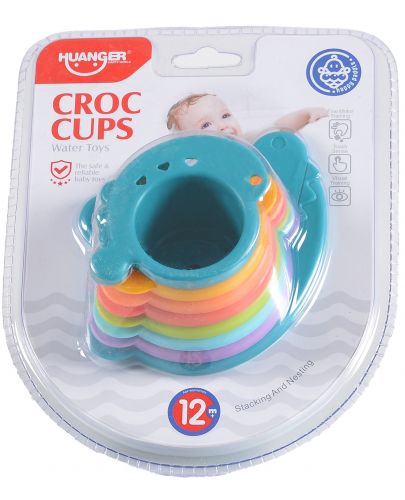 Комплект играчки за баня Huanger - Croc cups - 3
