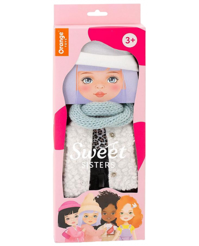 Комплект дрехи за кукла Orange Toys Sweet Sisters - Бяло палто от козина - 1