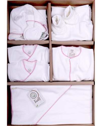 Комплект за изписване Bio Baby - девет части от органичен памук, 50 cm, 0-1 месеца - 1