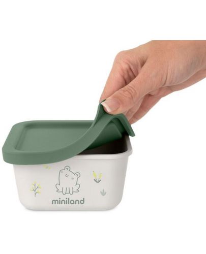 Контейнери за храна Miniland - Eco Friendly, 2 х 400 ml, Жабка - 2