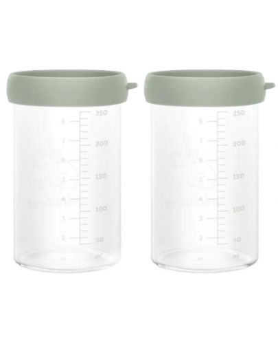 Комплект стъклени контейнери Miniland - Eco, 2 броя, 250 ml - 1