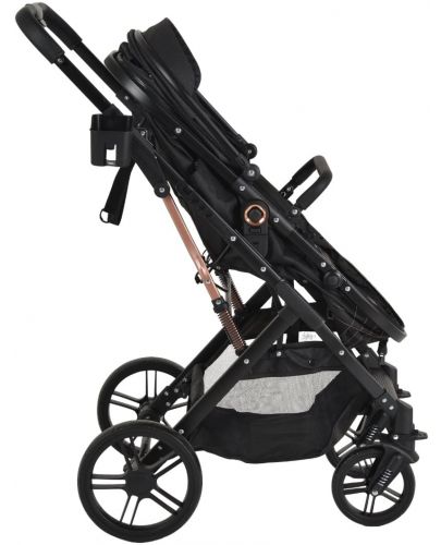 Комбинирана бебешка количка Moni - Rafaello, черна - 4