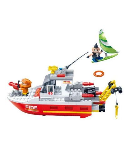 Конструктор BanBao - Пожарна спасителна лодка, 295 части - 2