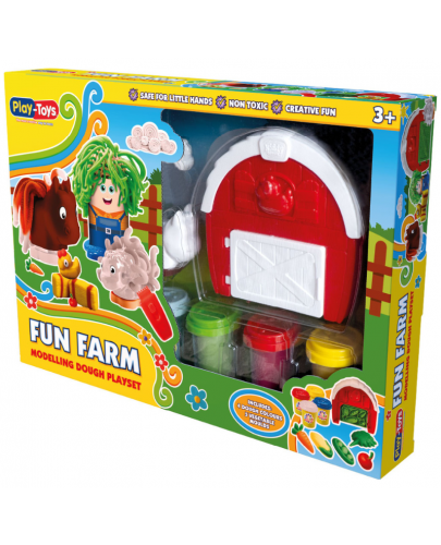 Комплект с моделин Play-Toys - Забавната ферма - 1