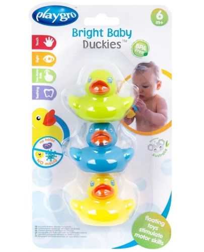 Комплект играчки за баня Playgro - Цветни патета, 3 броя - 2