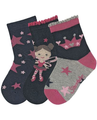 Комплект детски чорапи Sterntaler - 19/22 размер, 12-24 месеца, 3 чифта - 1