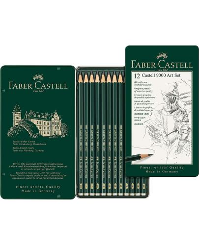 Комплект моливи Faber-Castell 9000 - 12 броя - 2