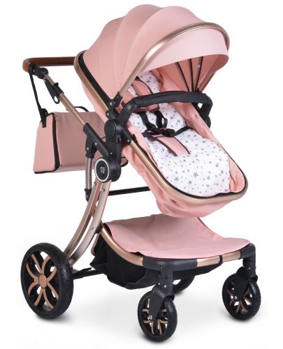 Комбинирана детска количка 2 в 1 Moni - Polly, розова - 6