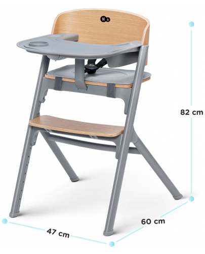 Комплект столче за хранене и шезлонг KinderKraft - Livy и Calmee, дървени - 8